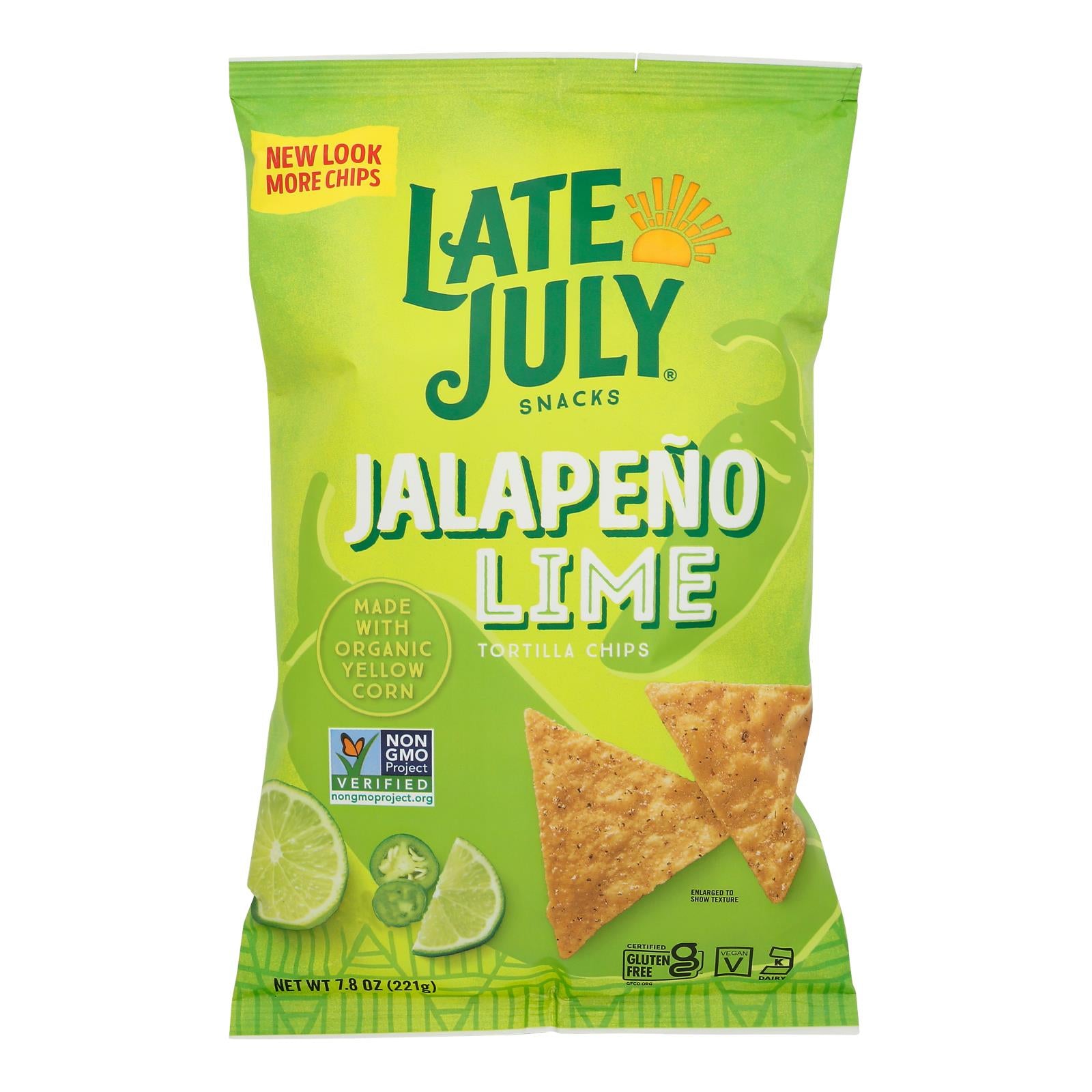 Late July Snacks - Tort Chip Jalap Lime - Case Of 12-7.8 Oz - GreatEagleInc