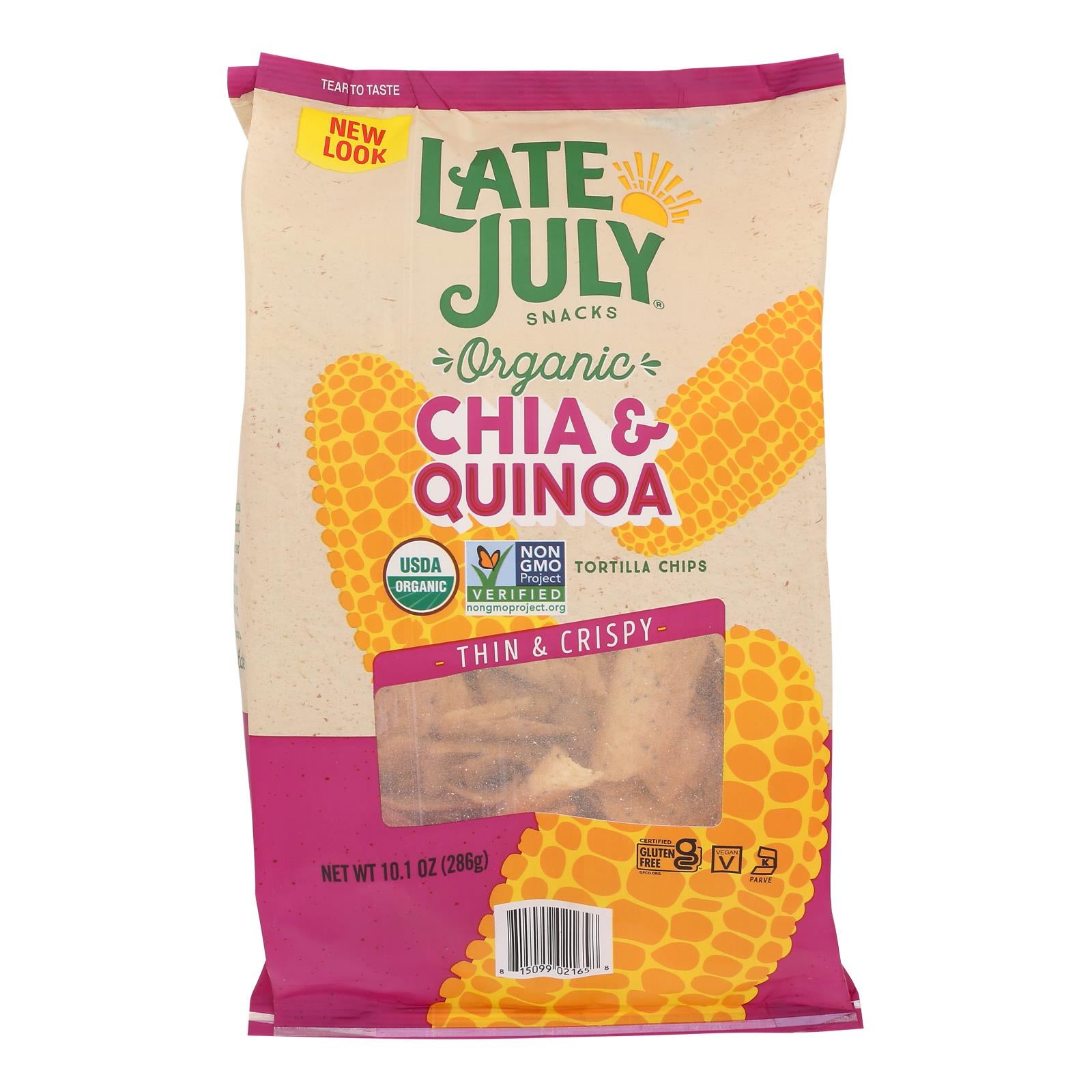 Late July Snacks - Tort Chip Chia Quinoa - Case Of 9-10.1 Oz - GreatEagleInc