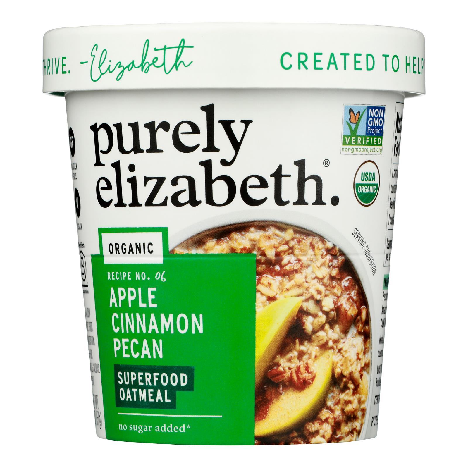 Purely Elizabeth - Oatmeal Apple Cinnamon Pecan - Case Of 12-2 Oz - GreatEagleInc
