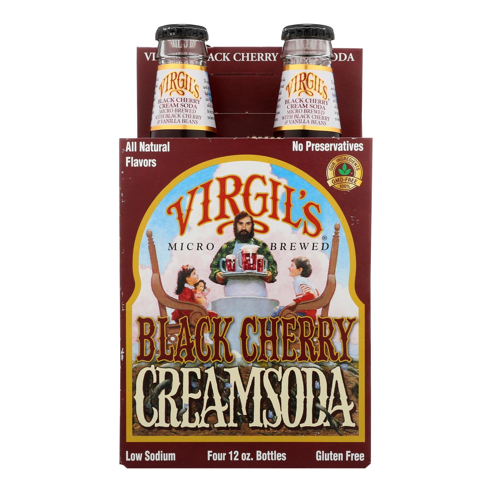 Virgil's Rootbeer Cream Soda - Black Cherry - Case Of 6 - 12 Fl Oz. - GreatEagleInc