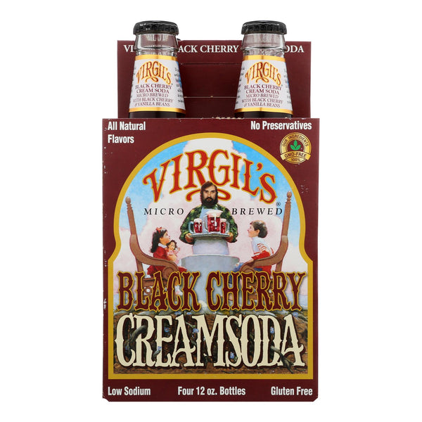 Virgil's Rootbeer Cream Soda - Black Cherry - Case Of 6 - 12 Fl Oz. - GreatEagleInc