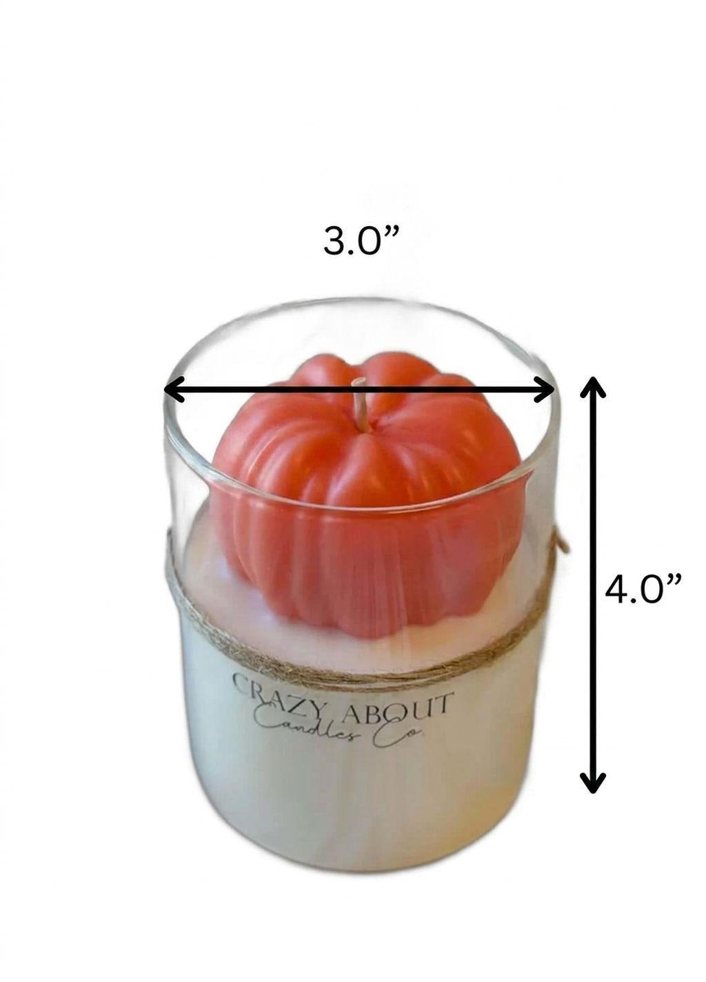 3" Pink Autumn Harvest Scented Mini Pumpkin Candle In Clear Glass Jar - Home & Garden