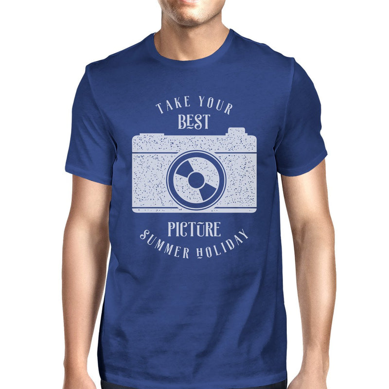 Take Your Best Picture Summer Holiday Mens Royal Blue Shirt