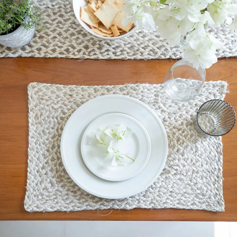 80" Brown Ivory And Natural Braided Jute Table Runner Homeroots Kitchen & Dining