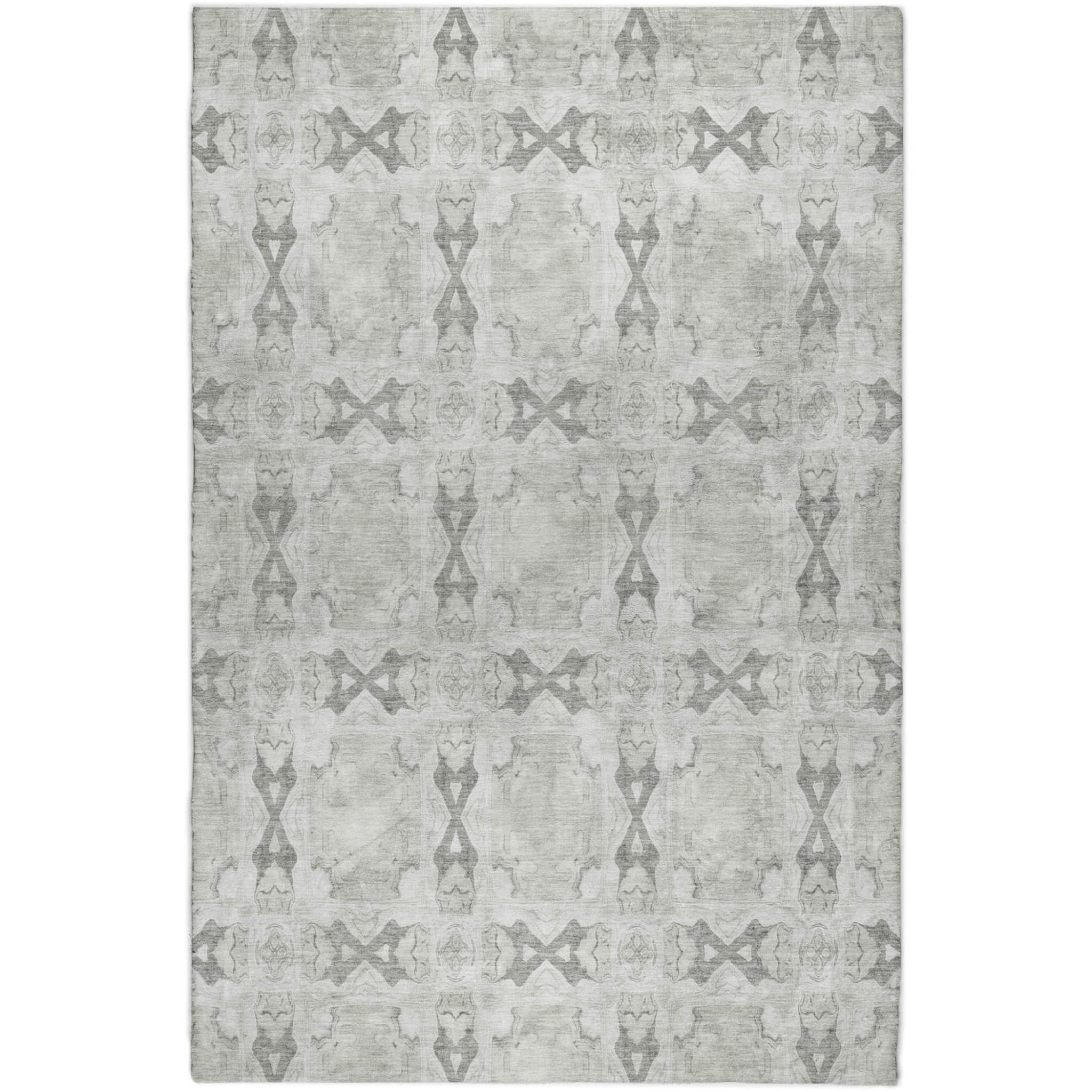 10' X 14' Ivory And Gray Geometric Shag Washable Area Rug With UV Protection - Home & Garden