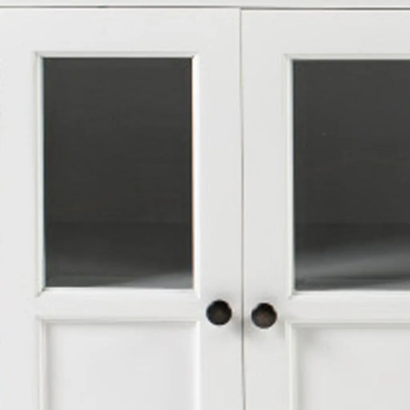 81" Black And White Solid Wood Buffet Table With Six Doors Homeroots Kitchen & Dining