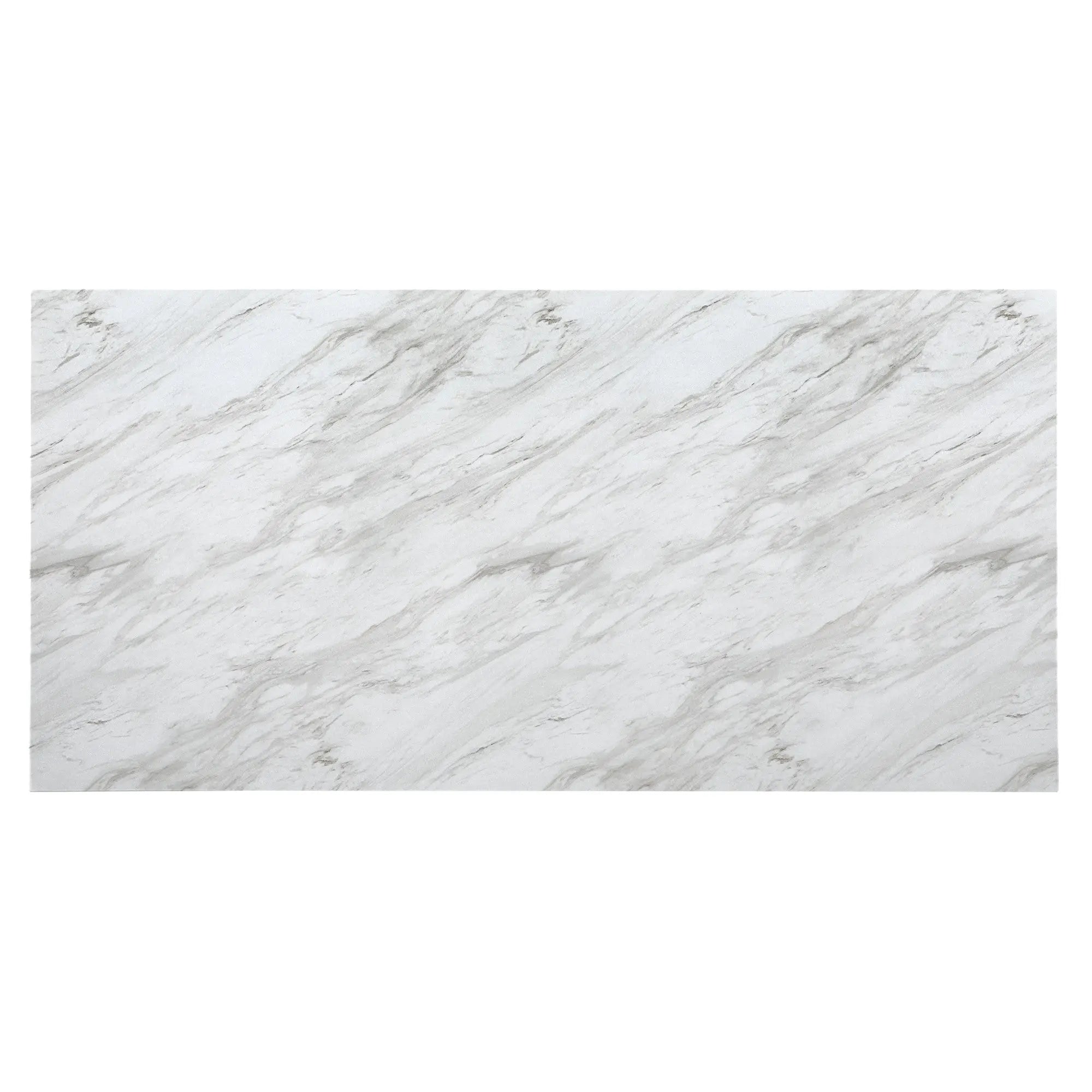82" White and Natural Faux Marble and Wood Double Pedestal Base Dining Table Homeroots Kitchen & Dining