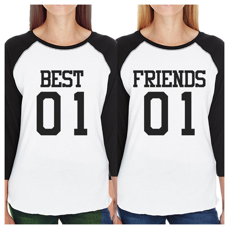 Best01 Friends02 Best Friend Matching Baseball Jerseys Women Raglan