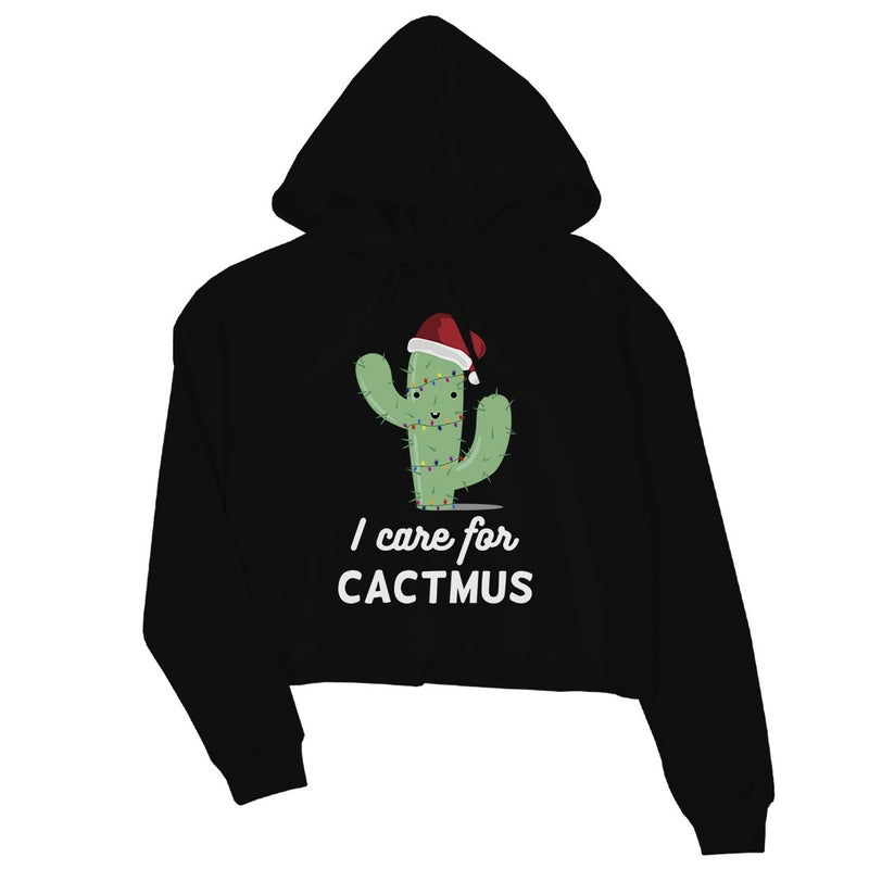 Care For Cactmus Womens Crop Hoodie