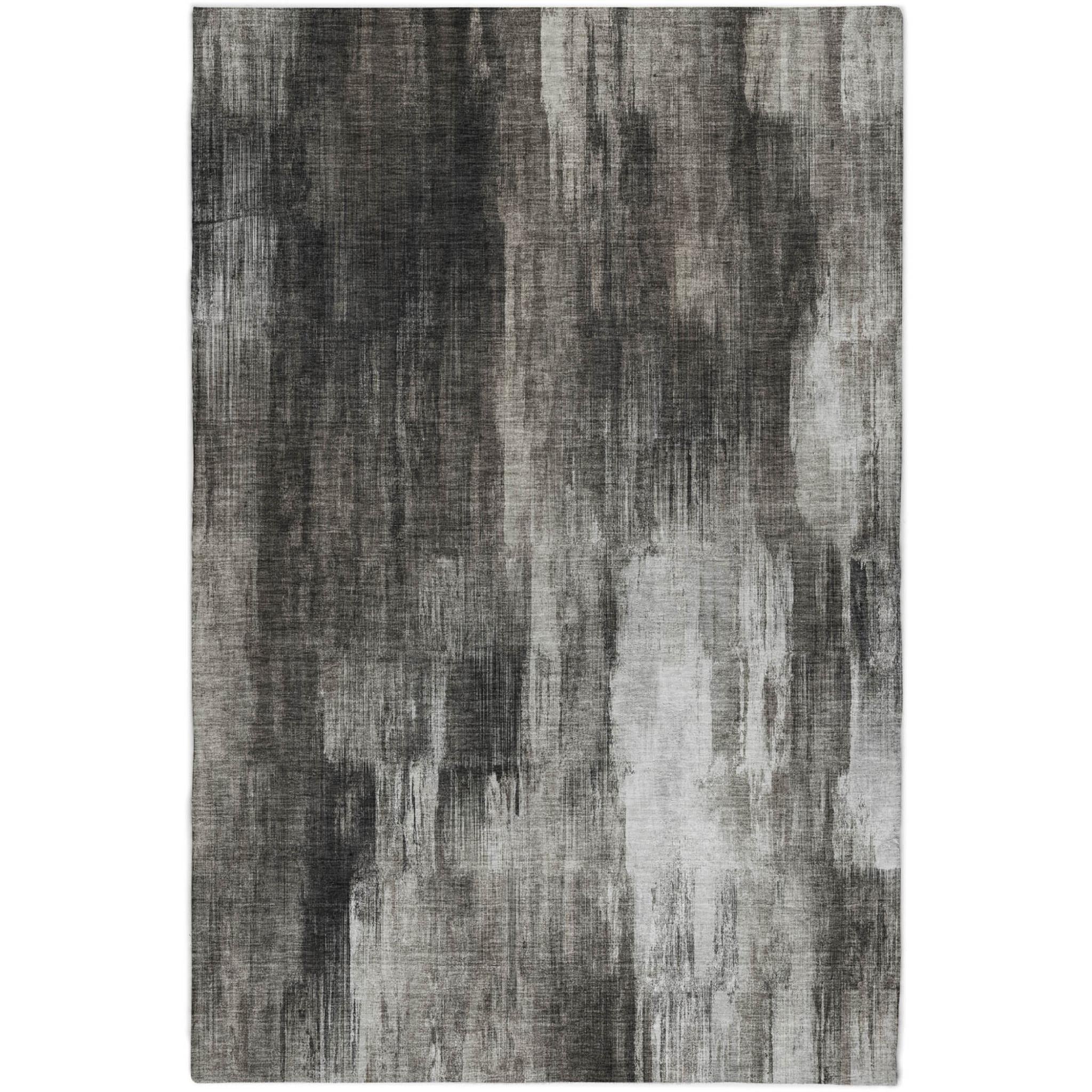 10' X 14' Gray And Black Abstract Shag Washable Area Rug With UV Protection - Home & Garden