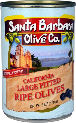 Santa Barbara Black Large Pitted Olives (12x6 Oz)