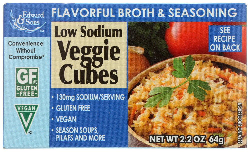 Edward & Sons Low Sodium vegetable Bouillon Cube (12x2.2 Oz) - GreatEagleInc