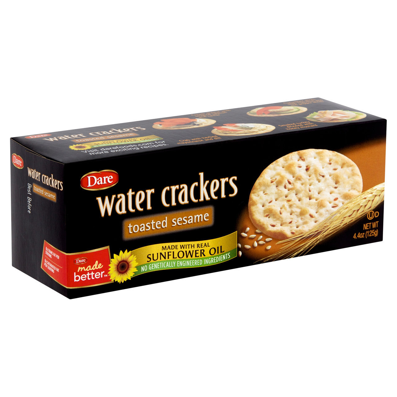 Dare Water Crackers, Toasted Sesame (12x4.4Oz) - GreatEagleInc