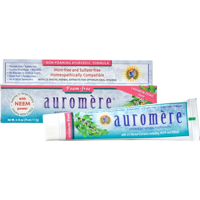 Auromere Cardamom Fennel Non-Foaming Ayurvedic Toothpaste (1x4.16 Oz) Default Title