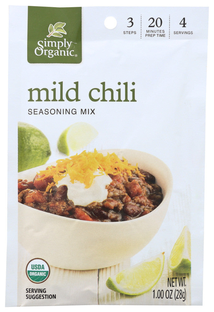 Simply Organic Mild Chili, Seasoning Mix, Certified Organic (12x1Oz)