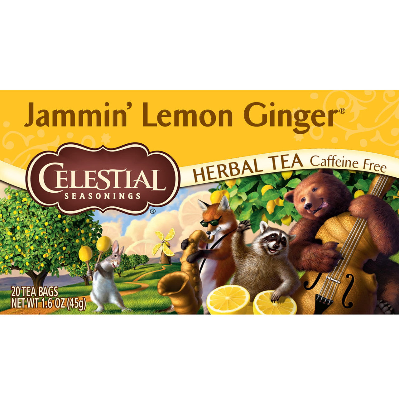 Celestial Seasonings Jammin' Lemon Ginger Herbal Tea (6x20 Bag) Default Title