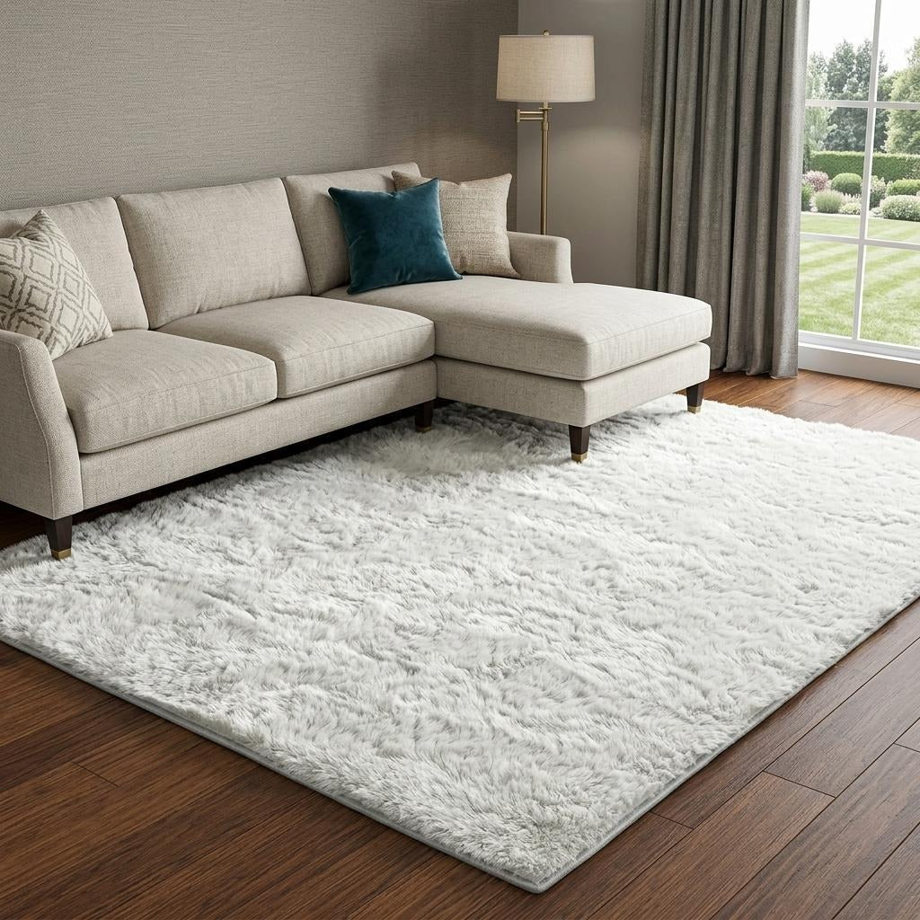 10' X 14' Teal And Ivory Floral Shag Washable Area Rug With UV Protection - Home & Garden