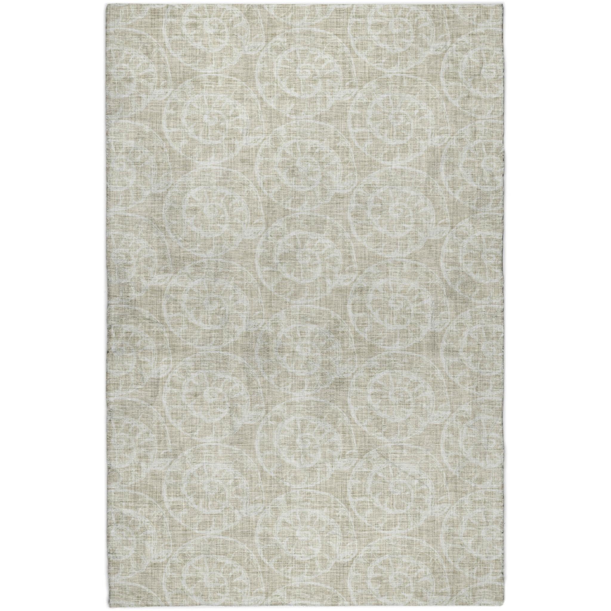 10' X 14' Beige And Taupe Animal Print Shag Washable Area Rug With UV Protection - Home & Garden