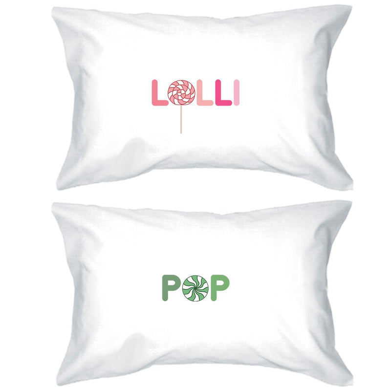 LolliPop Matching Couple Pillow Cases Funny Grandma Grandpa Gifts