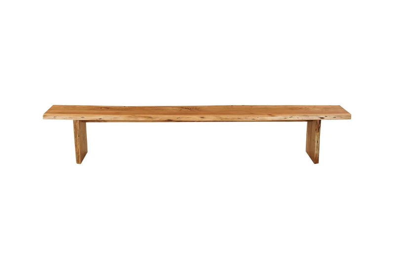 84" Brown Solid Wood Live Edge Dining Bench Homeroots Living Room