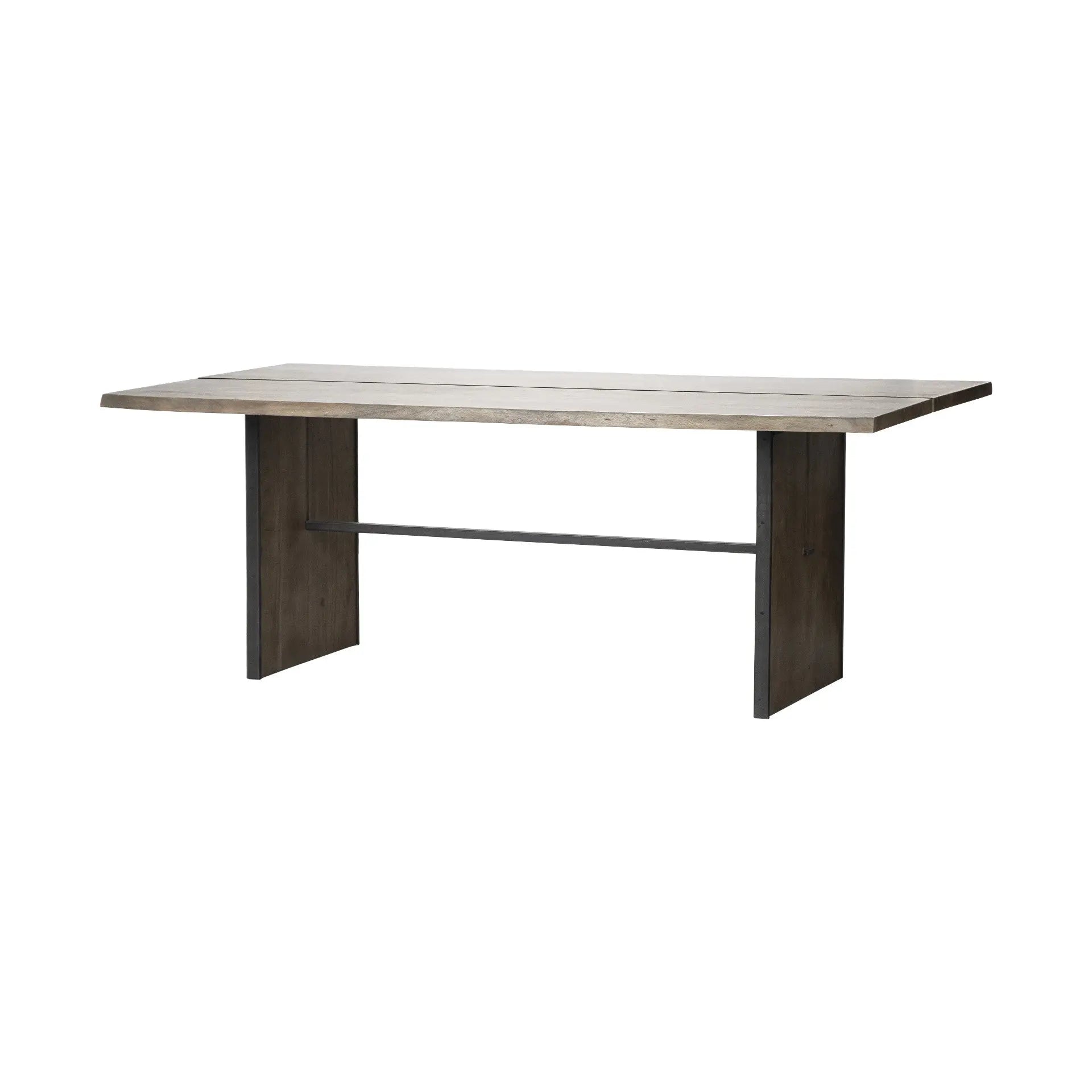 84" Brown Solid Wood Sled Base Dining Table - GreatEagleInc