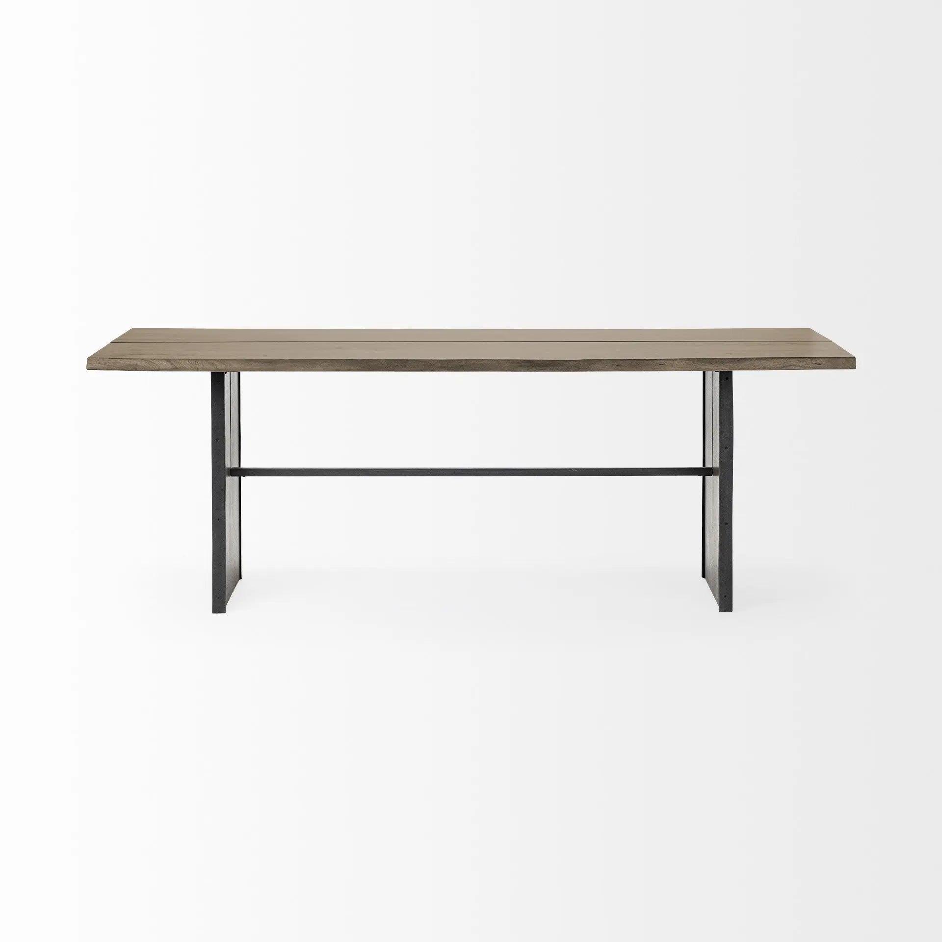 84" Brown Solid Wood Sled Base Dining Table - GreatEagleInc