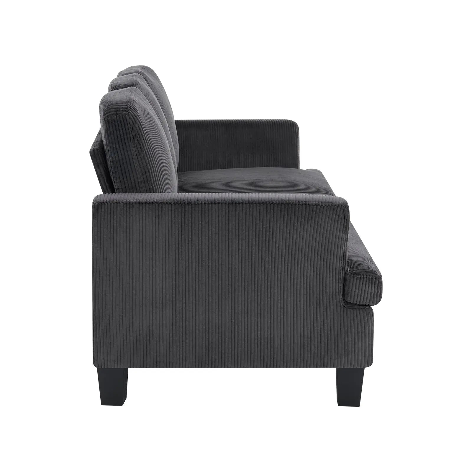 84" Dark Gray Corduroy Sofa Homeroots Living Room