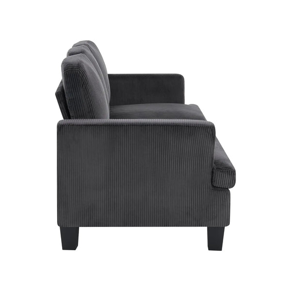 84" Dark Gray Corduroy Sofa Homeroots Living Room