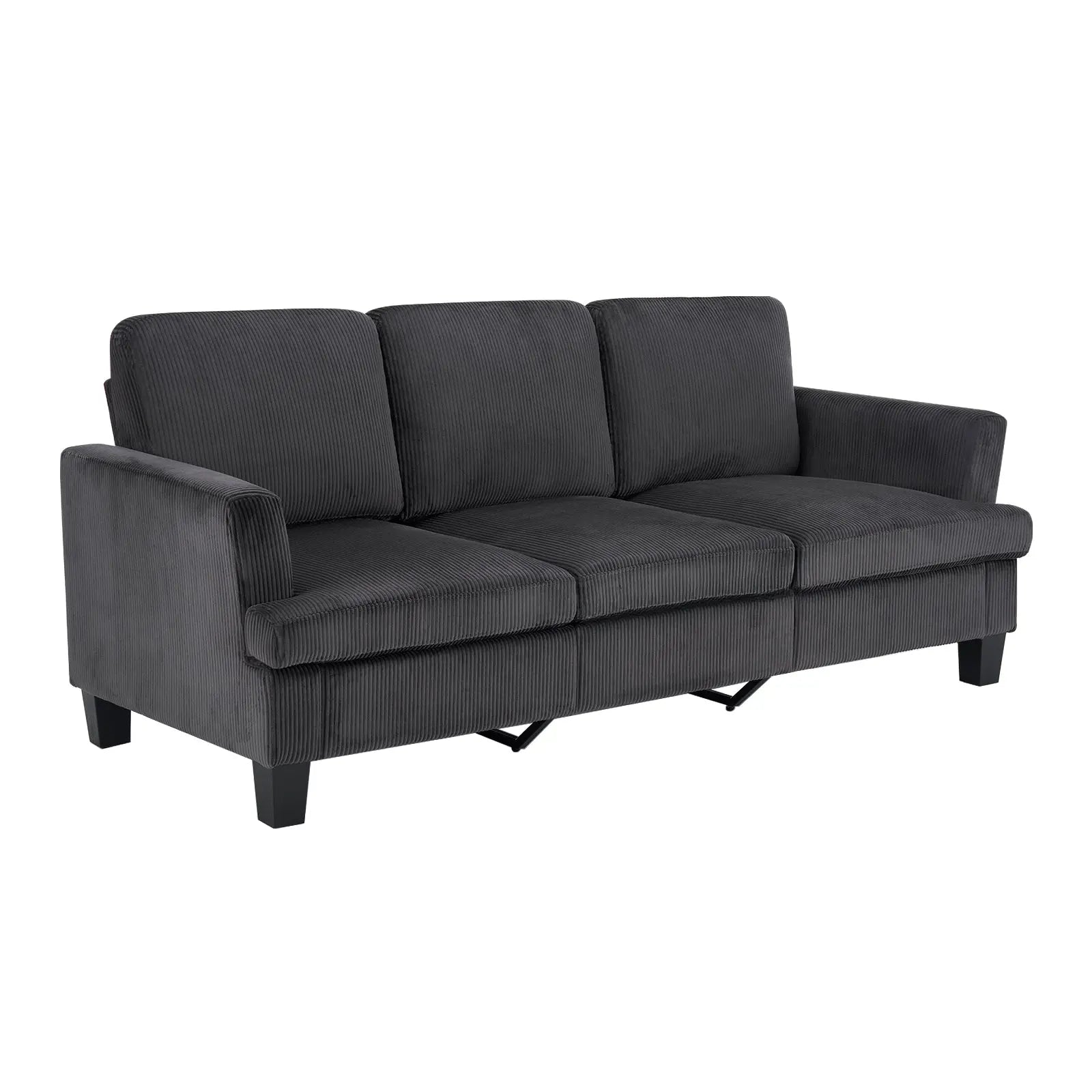84" Dark Gray Corduroy Sofa Homeroots Living Room