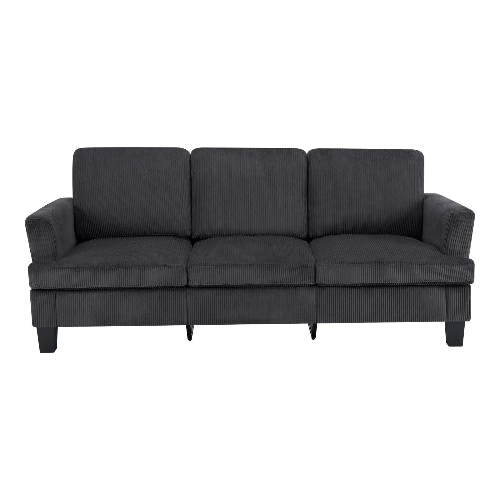 84" Dark Gray Corduroy Sofa Homeroots Living Room