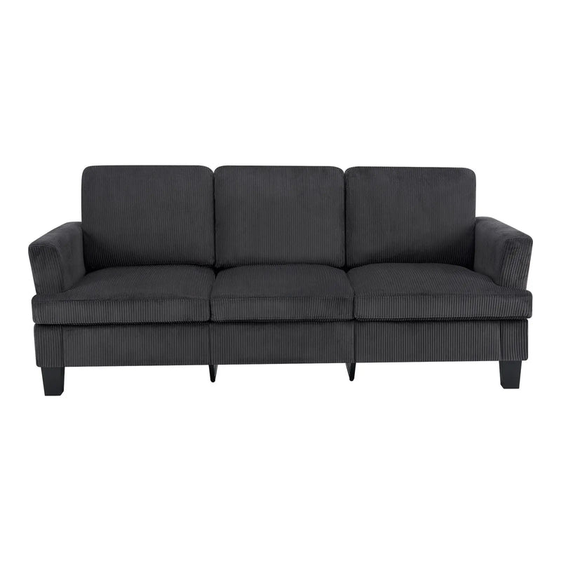 84" Dark Gray Corduroy Sofa Homeroots Living Room