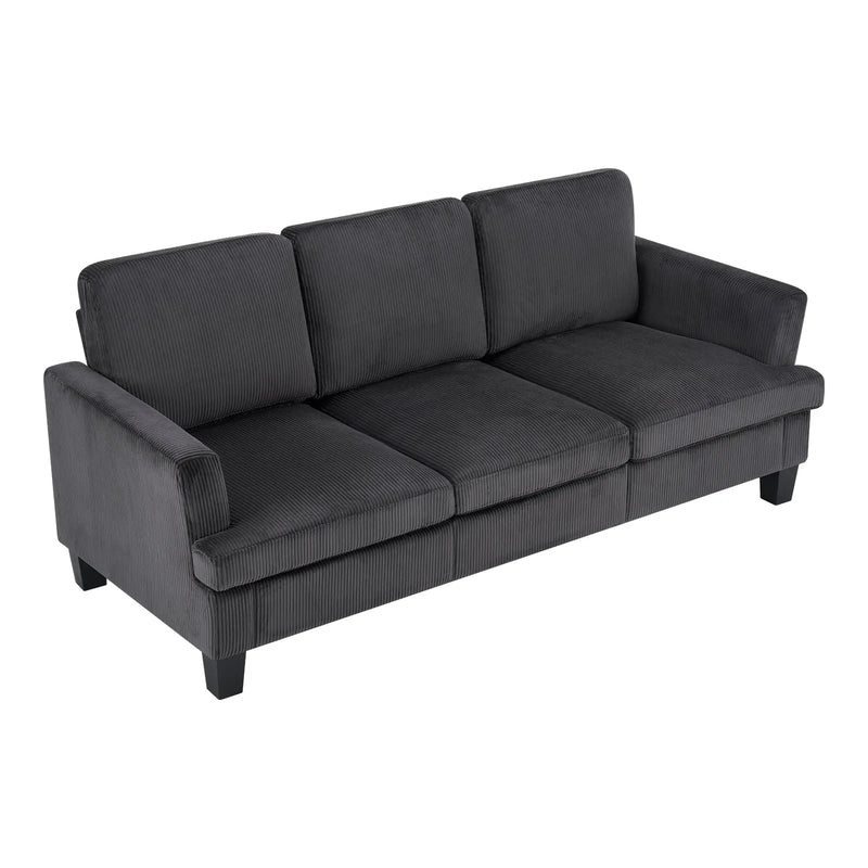 84" Dark Gray Corduroy Sofa Homeroots Living Room