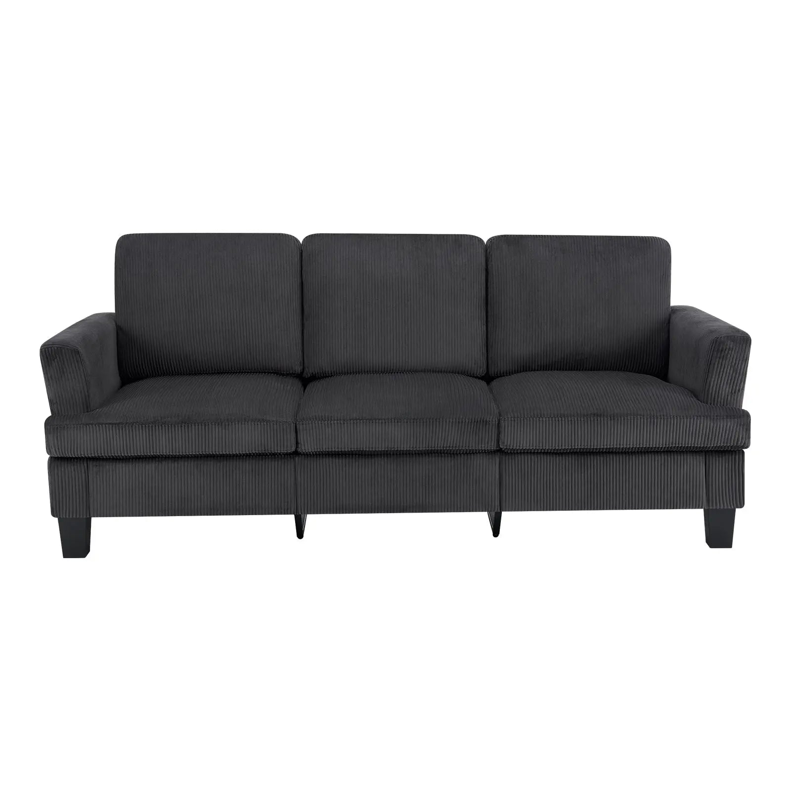 84" Dark Gray Corduroy Sofa Homeroots Living Room