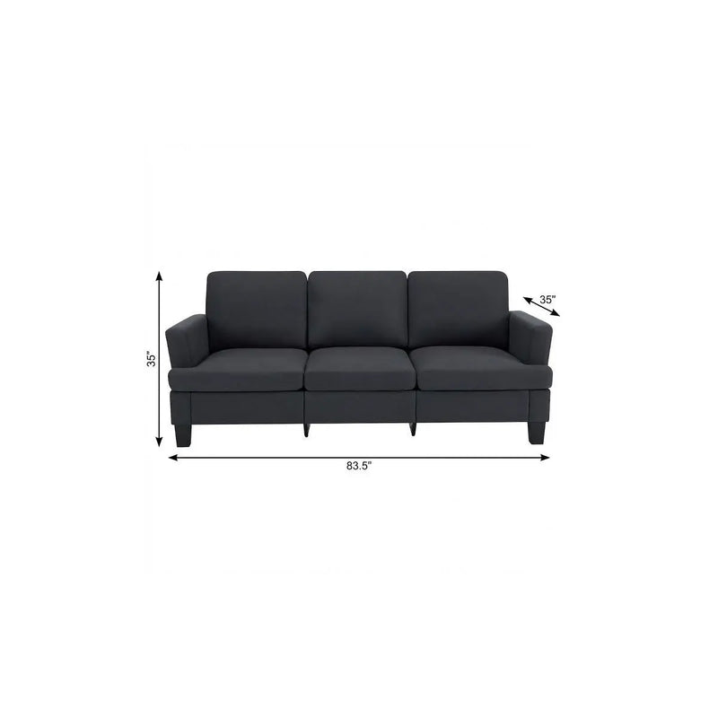 84" Dark Gray Linen Sofa Homeroots Living Room