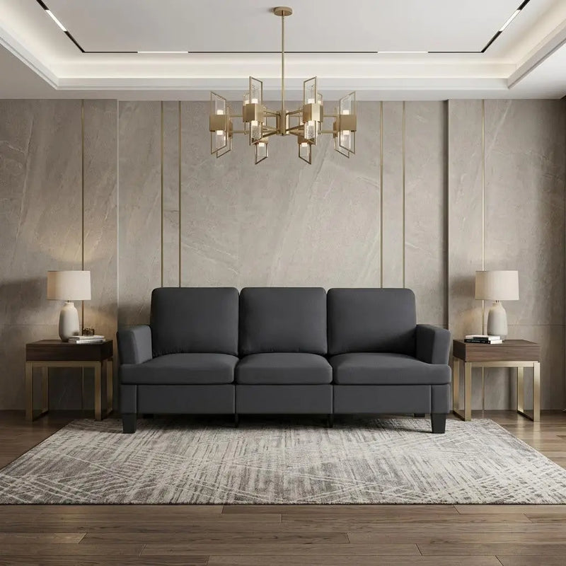 84" Dark Gray Linen Sofa Homeroots Living Room