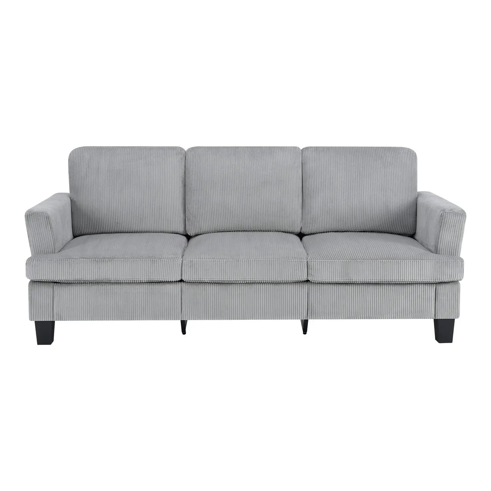 84" Gray Corduroy Sofa Homeroots Living Room