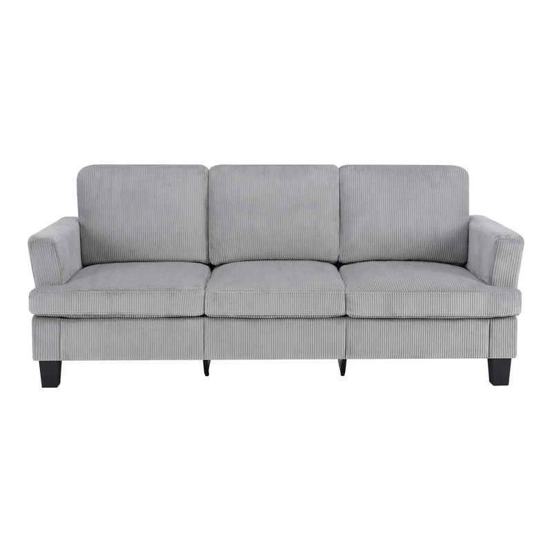 84" Gray Corduroy Sofa Homeroots Living Room