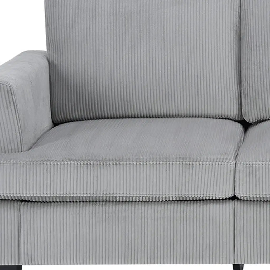 84" Gray Corduroy Sofa Homeroots Living Room