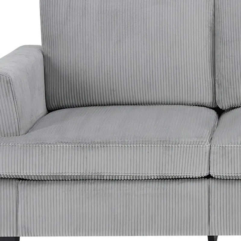 84" Gray Corduroy Sofa Homeroots Living Room