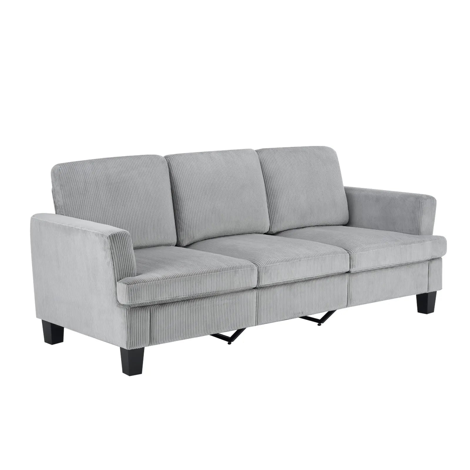 84" Gray Corduroy Sofa Homeroots Living Room
