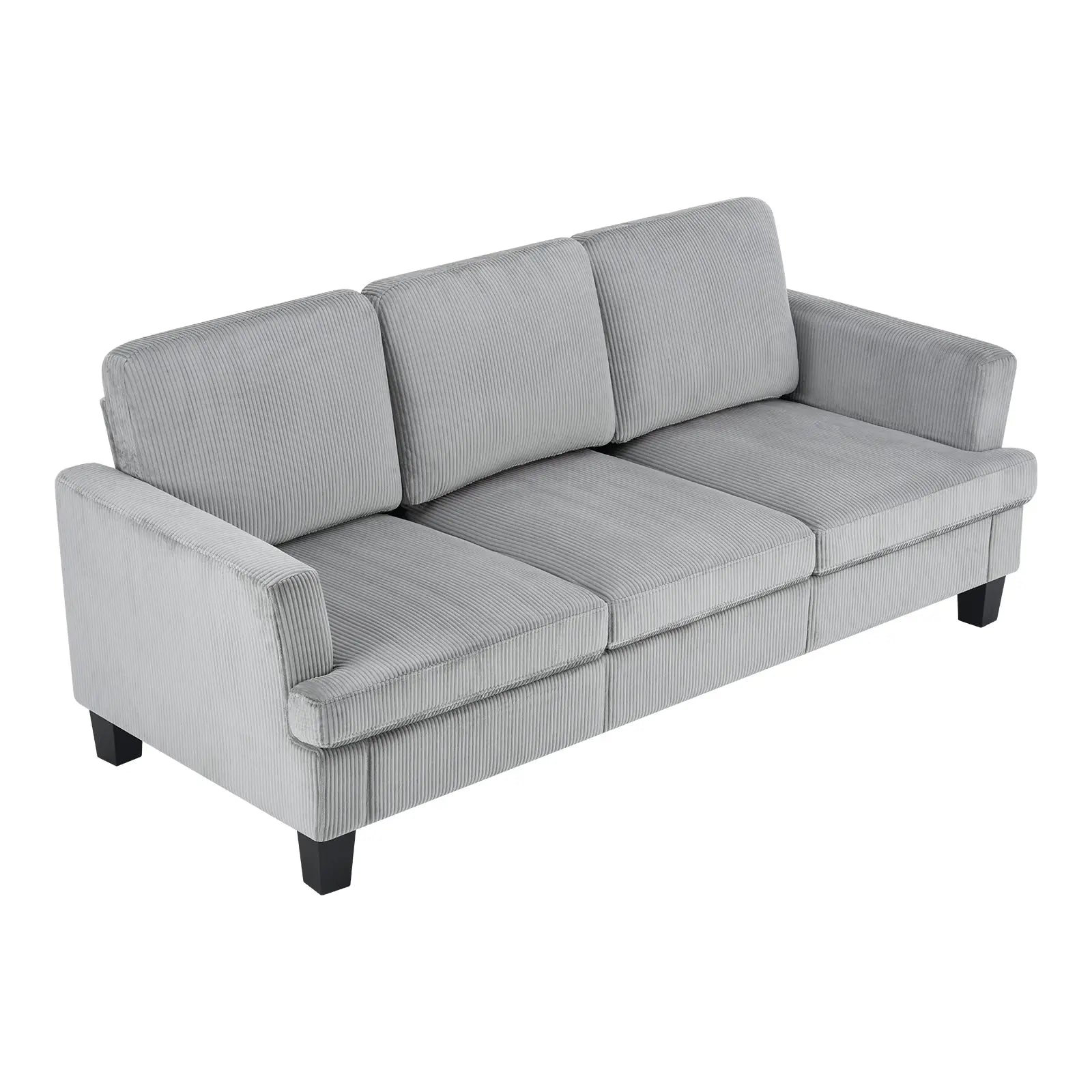 84" Gray Corduroy Sofa Homeroots Living Room