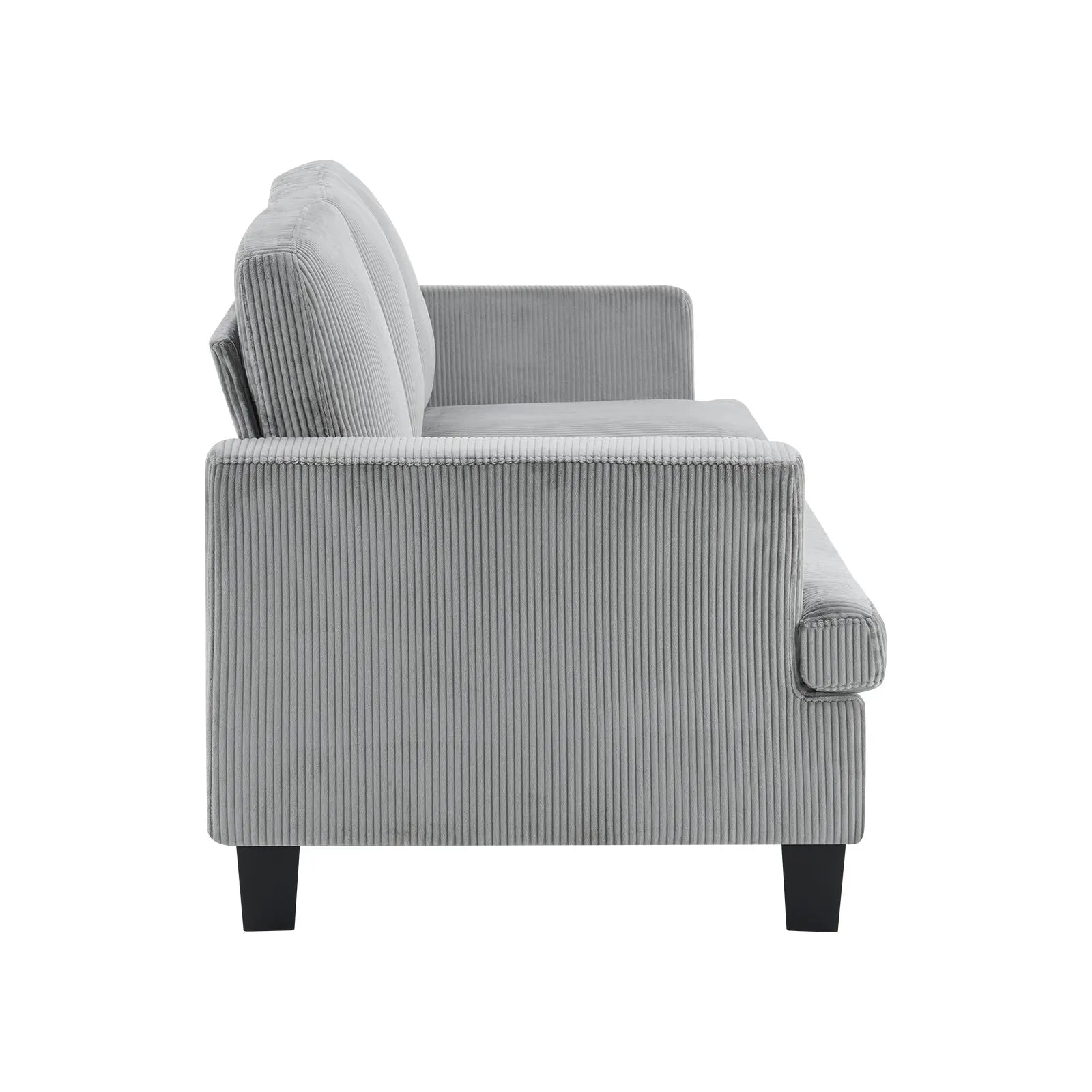 84" Gray Corduroy Sofa Homeroots Living Room