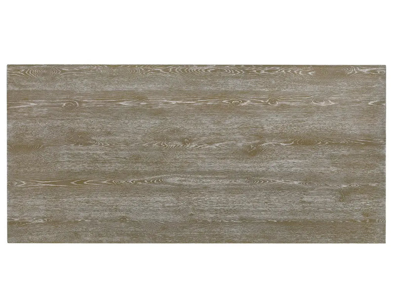 84" Gray Wood Double Pedestal Base Dining Table Homeroots Kitchen & Dining