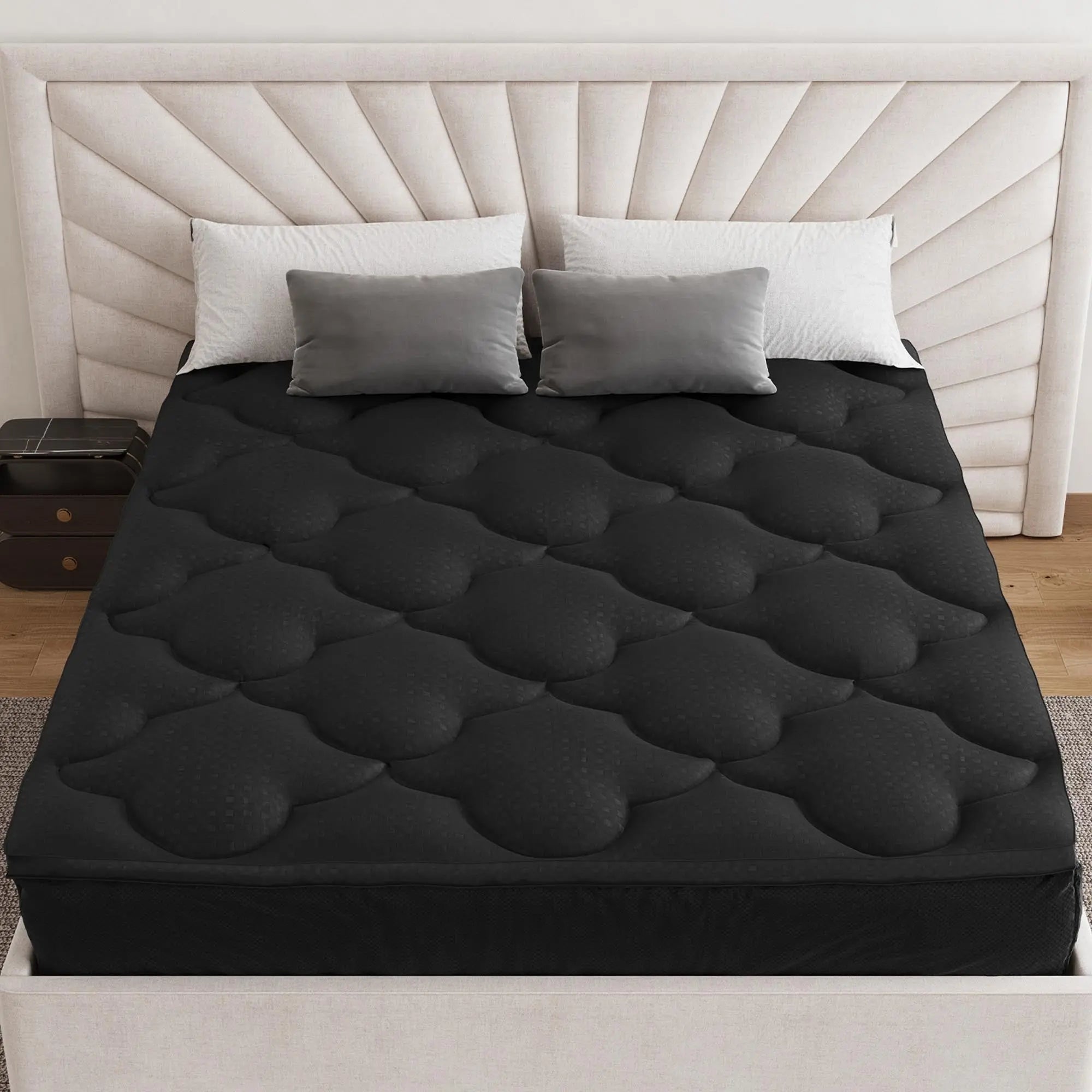 84" White Cotton Water Resistant Mattress topper with Removable Cover - GreatEagleInc