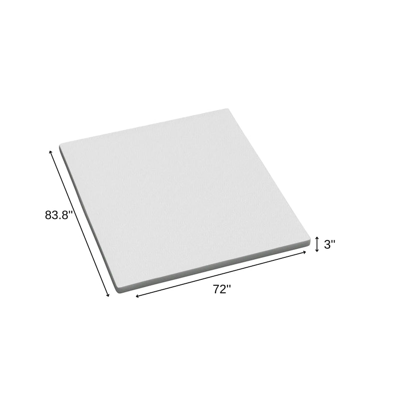 84" White Gel Memory Foam Mattress topper with Removable Cover - GreatEagleInc