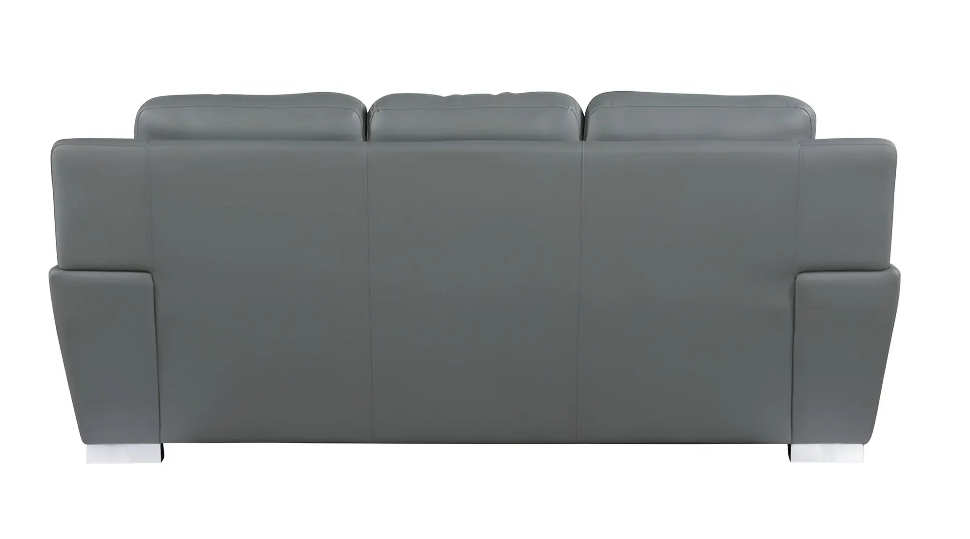 85" Gray Leather Sofa With Silver Legs Homeroots Living Room