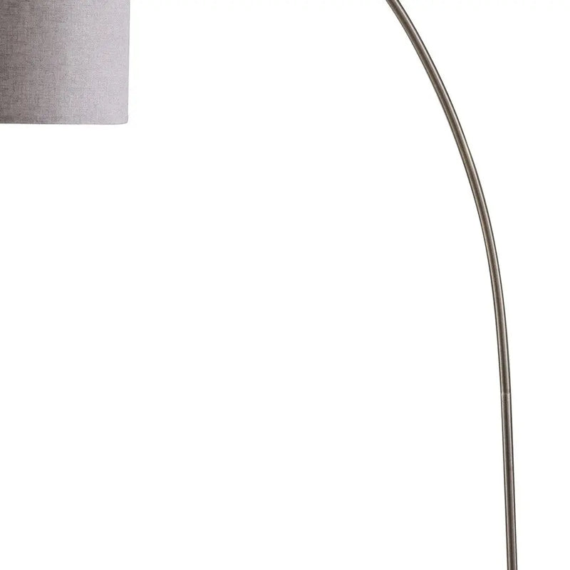 86" Beige And Antique Gold Arched Floor Lamp With Gray Drum Shade Homeroots Lighting