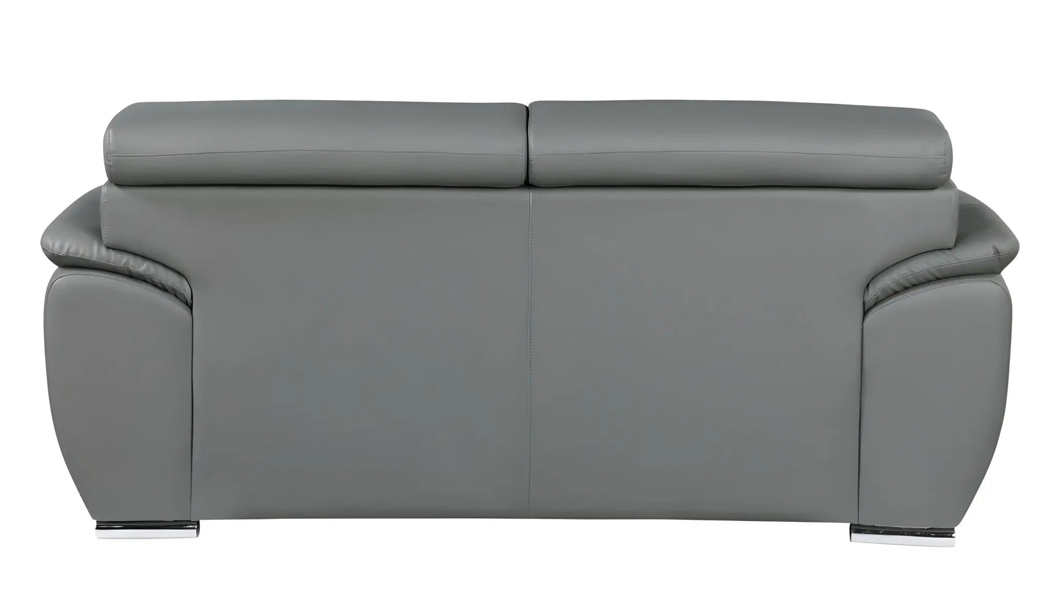86" Gray Leather Sofa With Silver Legs Homeroots Living Room