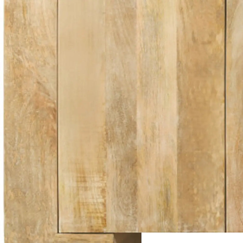 86" Natural Distressed Solid Wood Sideboard with Four Doors Homeroots Kitchen & Dining