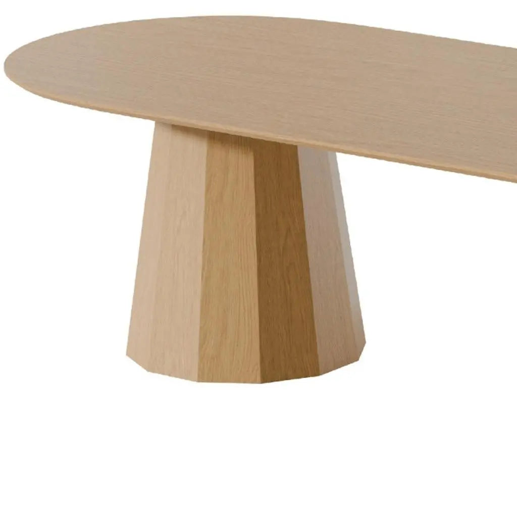 86" Natural Wood Double Pedestal Base Oval Dining Table Homeroots Kitchen & Dining